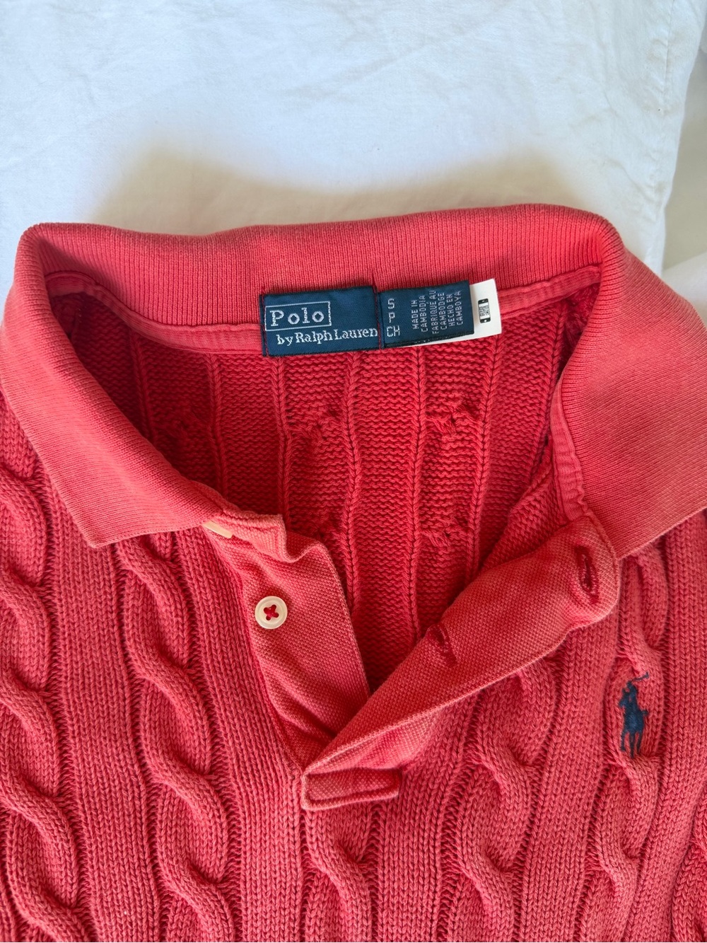Polo by Ralph Lauren Girls' Coral Cable-Knit Polo Shirt - Picture 2 of 3